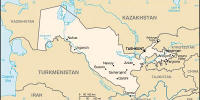 Peta bandar-bandar Uzbekistan
