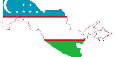 Peta Uzbekistan bendera 