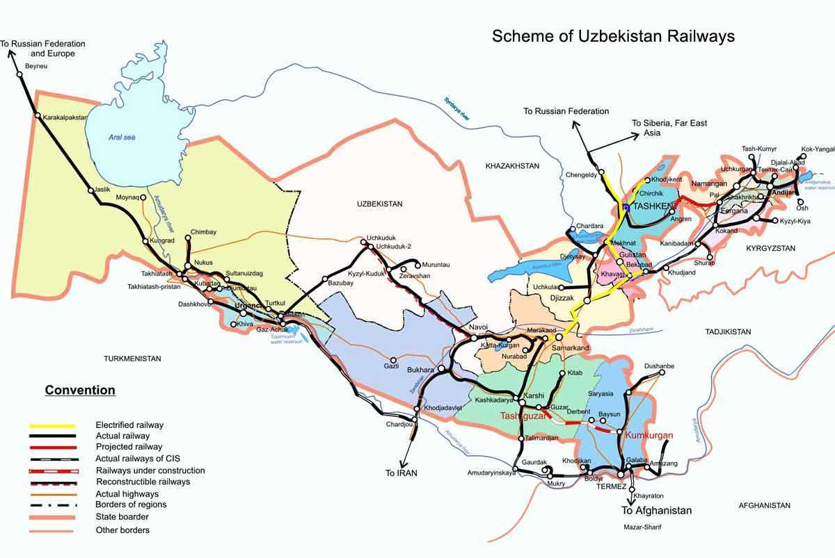 Uzbekistan peta kereta api