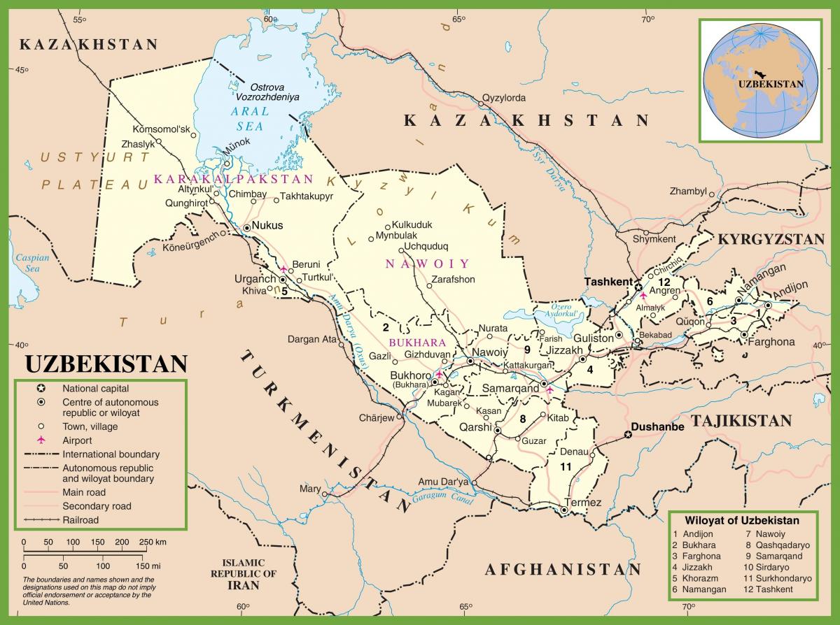 peta Uzbekistan politik 
